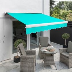 4.0m Full Cassette Manual Awning, Turquoise